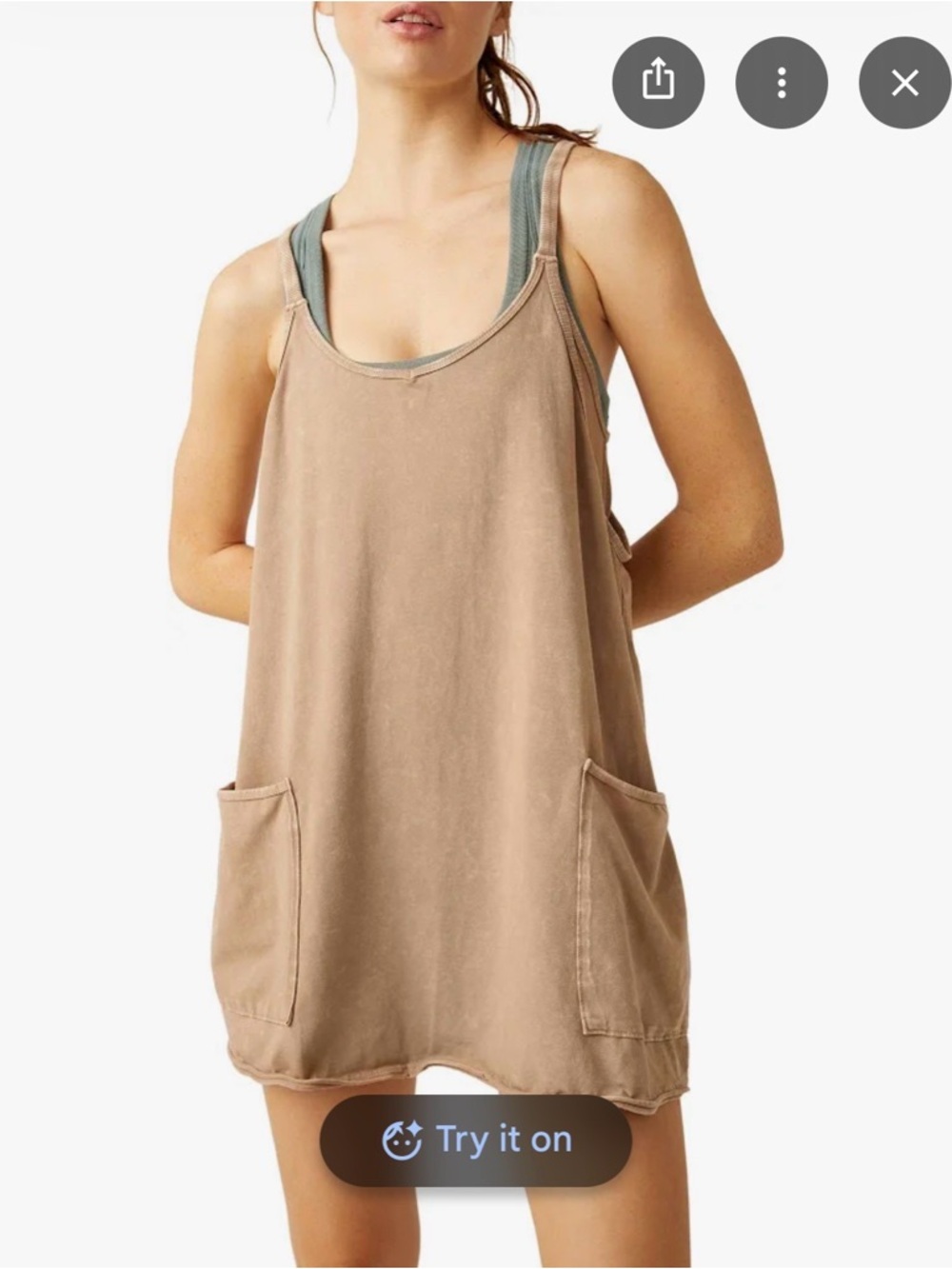Free People Movement Hot Shot Mini Dress - Taupe